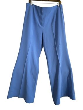 Talbots Providence Pant Size 14 Blue Wide Leg Career Dress Pants NWT